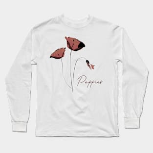 Beautiful Poppies Abstract Art Flower t-shirt Long Sleeve T-Shirt